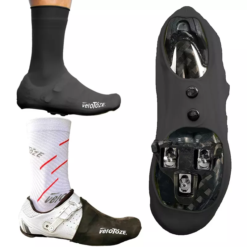 VeloToze-Couvre-chaussures en silicone Aero Fabric, Imperméable, Coupe-vent, Réutilisable, Snaps, Chaussures de cyclisme sur route, VTT, Beveres Drag Tall