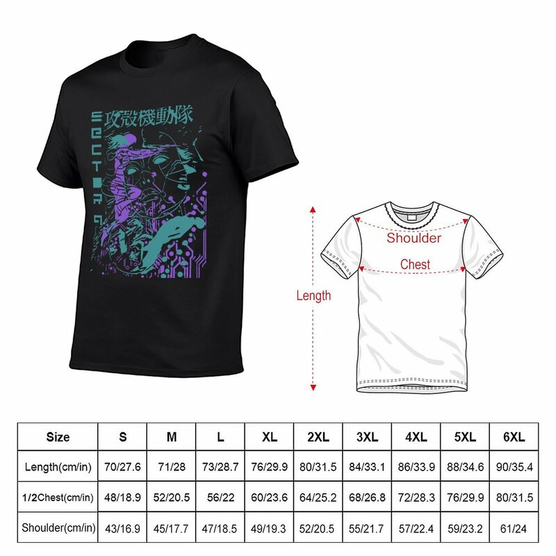 New Ghost in the Shell Retro Vintage T-Shirt anime clothes Tee shirt vintage t shirt t shirt for men