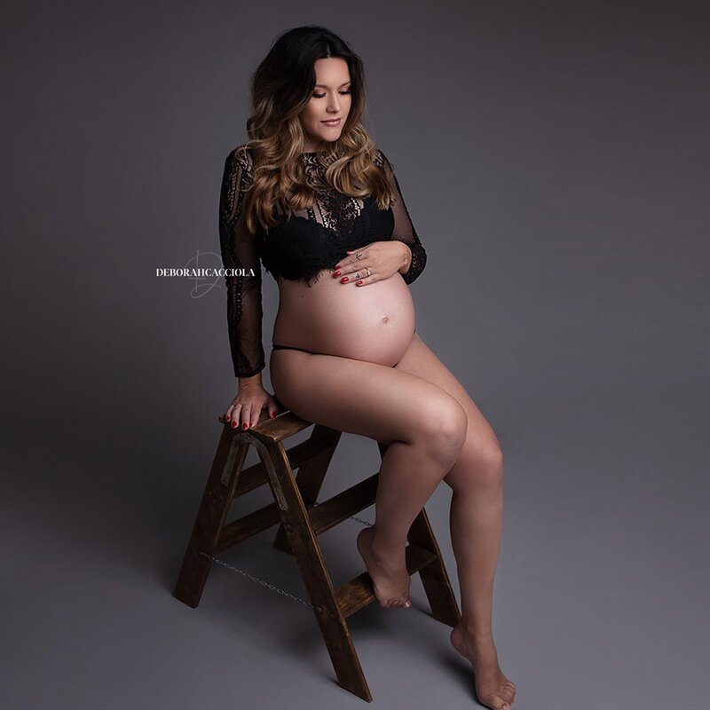 Maternidade Fotografia Props Vestido Sexy Transparente Lace Tassel Top Blusa Fotografia Acessórios Para Mulheres Grávidas