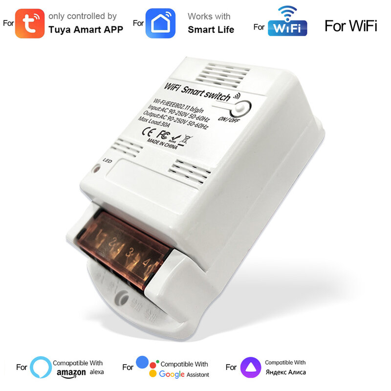 Беспроводной переключатель Zigbee, белый Wi-Fi переключатель с управлением через Wi-Fi, ABS