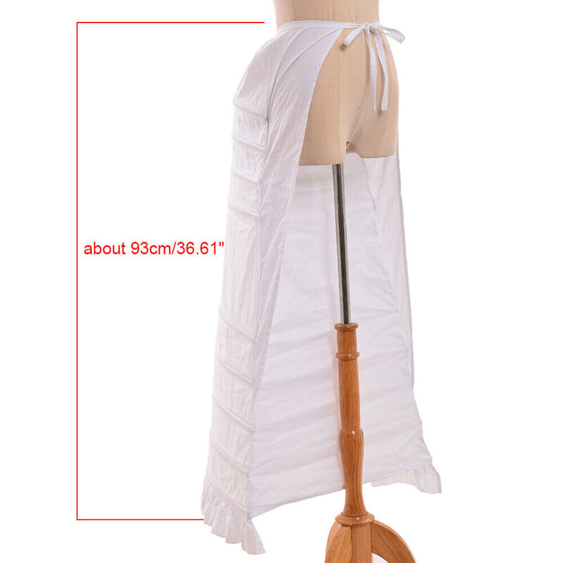 Blestume rok kegaduhan putih untuk gaun Dickens rok Renaissance Crinoline