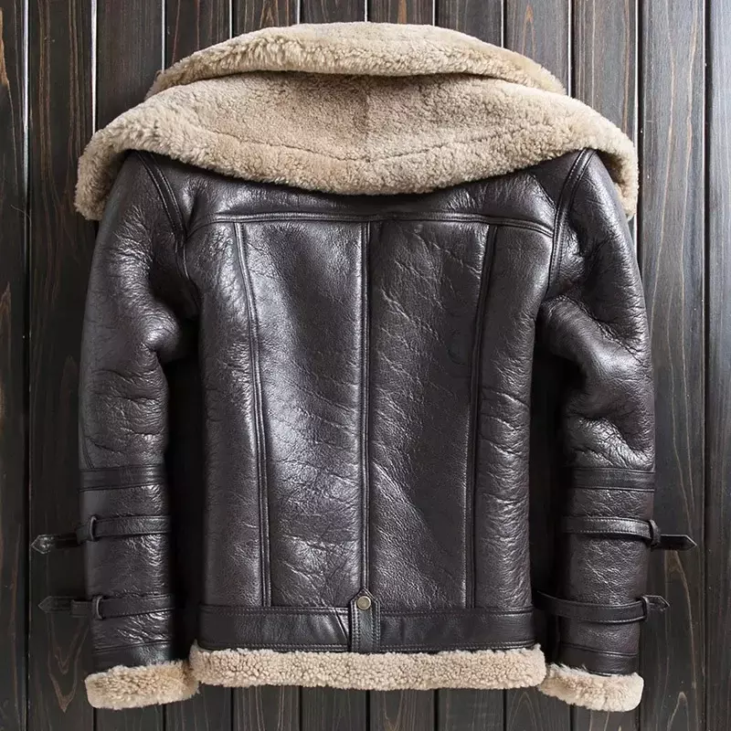 Nuova giacca in pelliccia naturale per uomo e donna giacca in vera pelle con collo a doppio strato integrato in pelliccia di pecora originale tendenza invernale