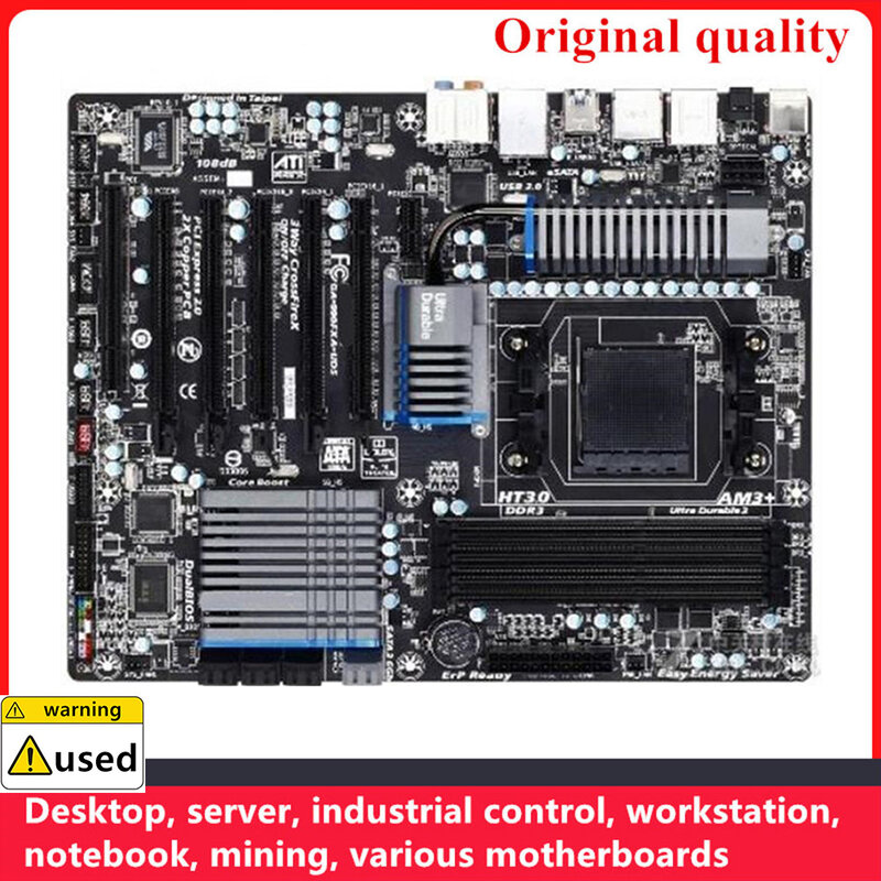 Soquete Mainboard do Desktop para AMD, GA-990A-FXUD5, AM3 + DDR3, 32GB, 990X, 990FX, SATA III, USB 3,0
