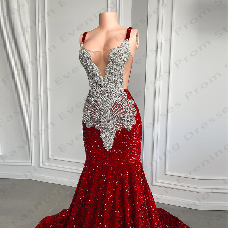 Блестящие Великолепные женские платья-русалки для выпускного вечера 2024, Сексуальные вечерние платья с открытыми плечами в арабском стиле, Дубай, принцессы, вечерние платья