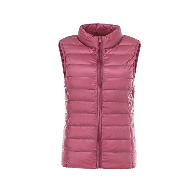 2023 여성용 민소매 슬림 초경량 다운 재킷, 휴대용 경량 조끼, 방풍 따뜻한 조끼, 신제품
