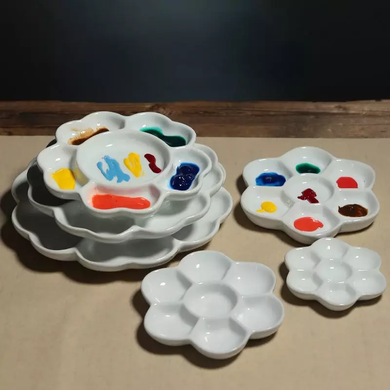 Палетка керамических акварельных красок Jingdezhen, 7 ячеек