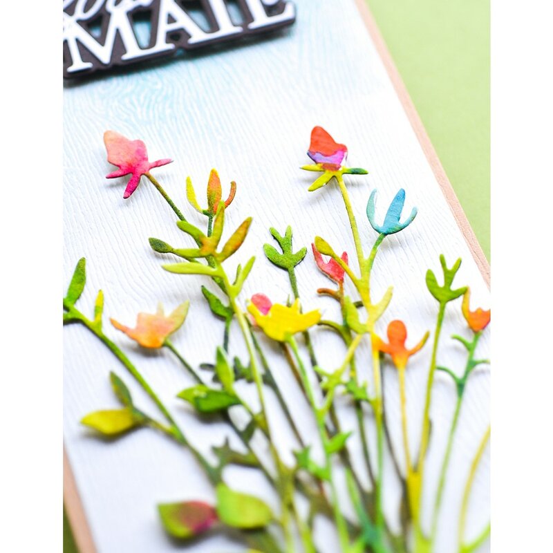 โลหะที่ตัดลายกระดาษ Backyard ลำต้นดอกไม้สำหรับ DIY สมุดภาพตัด Die กระดาษการ์ดลายนูน Craft Die Cut