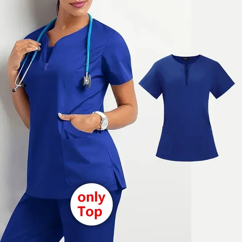 Surgical Stretch Doctor Work Uniform Short-sleeved Nurse Uniform Beauty Hospital Top Female Operating Room Hand Washing Clothes