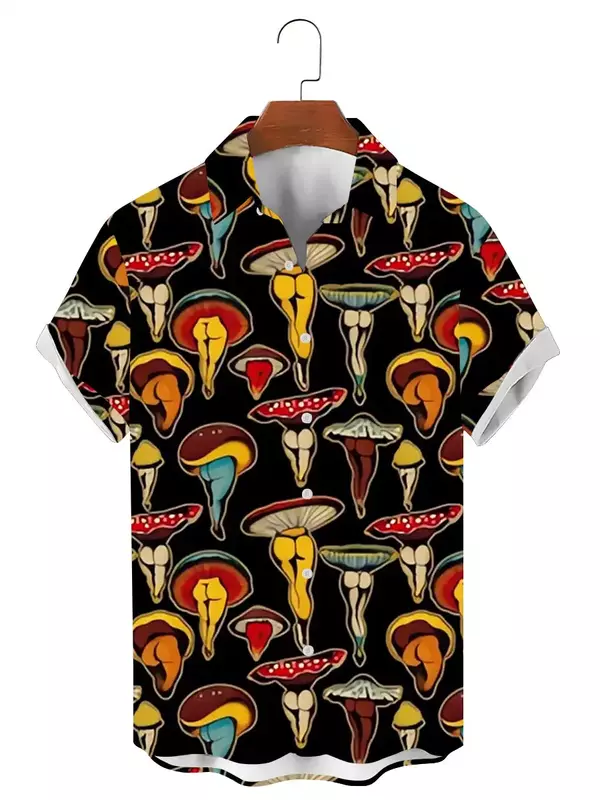 2024 walentynkowa koszula męska z krótkim rękawem druk 3D grafika artystyczna koszule Streetwear topy luźne koszule hawajskie t-shirty na co dzień
