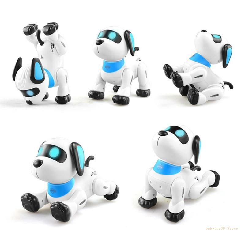 Y4UD 원격 제어 개 로봇 스턴트 강아지 음성 제어 장난감 어린이를위한 소리가있는 전자 애완 동물 춤 프로그래밍 가능한 로봇