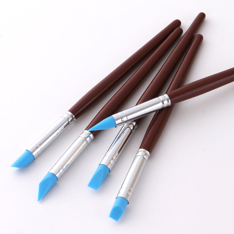 5pcs Rubber Silicon Tip Paint Brushes for Watercolor Oil Painting Shaping Carving Tool Sculpture Clay Tools