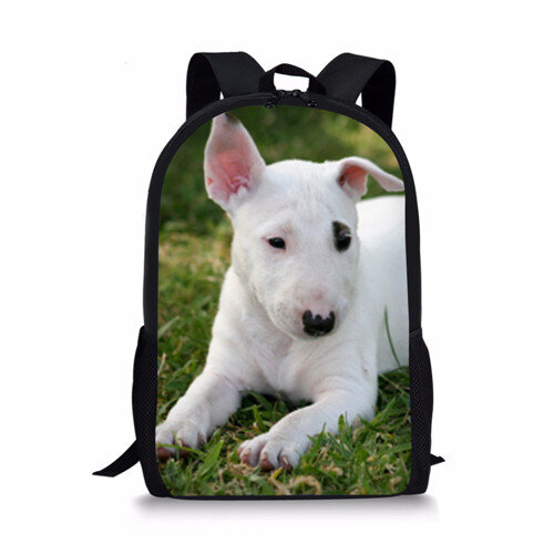 Cute Bull Terrier borse da scuola con stampa di cani per ragazze ragazzi zaino per bambini zaino per bambini borsa per libri zaino per studenti di scuola