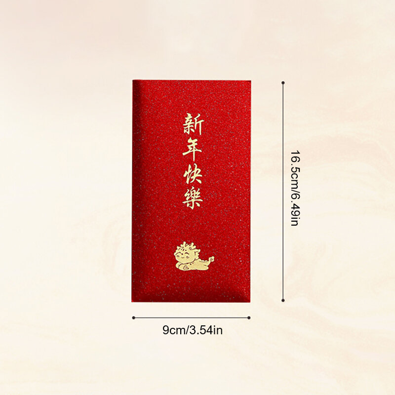 Enveloppes porte-bonheur rouges de l'année du dragon pour enfants, enveloppes d'argent, festival du printemps, mariage, cadeau festif, 6 pièces, 2024