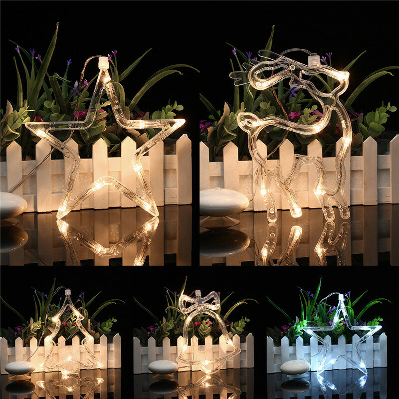 20 Led Christmas Bell Lights Christmas Party Holiday Window Decorative Sucker Lamp Battery Powered Holiday Light for Home Decora