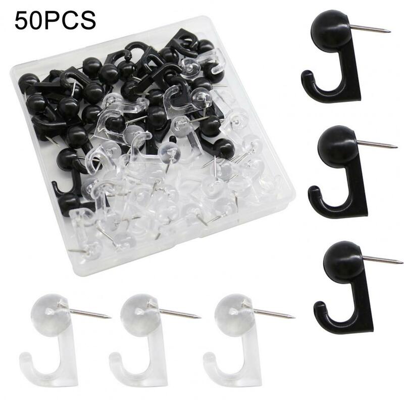 Map Pin with Plastic Box Cork Board Pin Versatile Office Home Supplies 50pcs Push Pin with Hook Plastic Box for Cork Bulletin