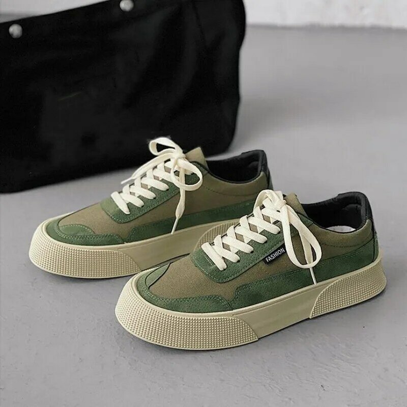 2023 Spring New Fashion Canvas Shoes Thick Bottom Heightening Casual Shoes Trendy Fashion Sports Sneakers Men's Shoes