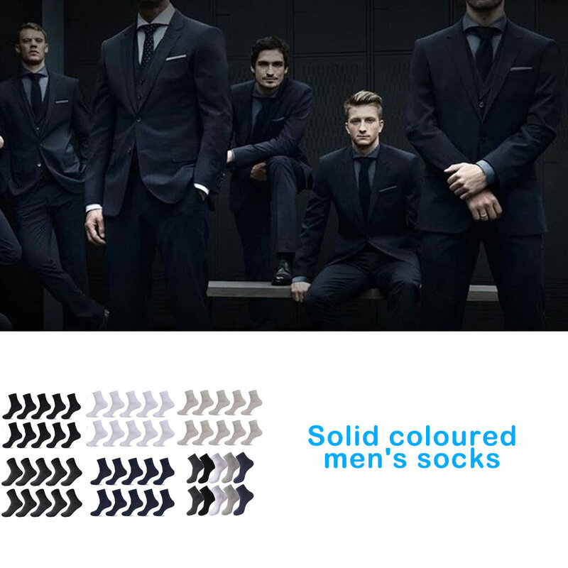 10Pcs Men’s Socks Male Polyester Cotton Business Middle Tube Sock