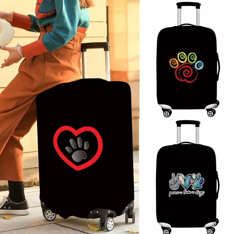 Aksesori penutup bagasi perjalanan tas bagasi perjalanan seri cetakan kaki debu 18-32 ukuran tahan aus beberapa pilihan gaya