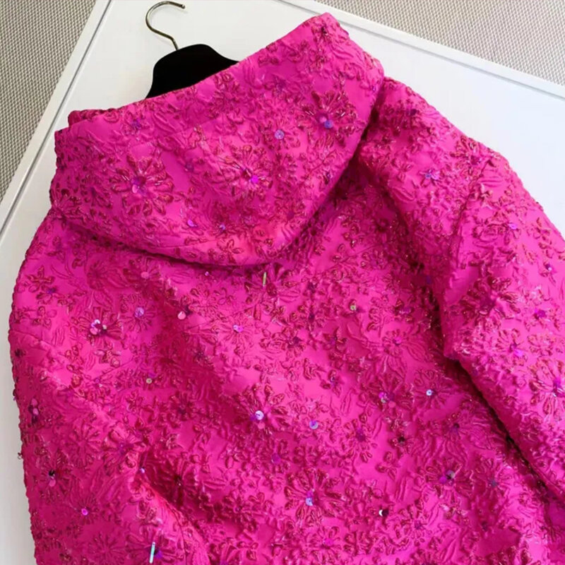 NIGO-Pull à capuche avec paillettes brodées pour femme, pull rose, Ngvp # nigo56351