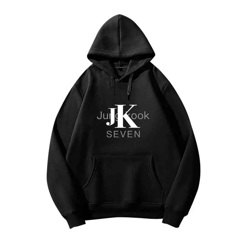 Женские и мужские толстовки Kpop SEVEN JUNG/KOOK JK, хлопковый пуловер с буквенным принтом, повседневная женская и мужская толстовка, осенняя одежда, 2023