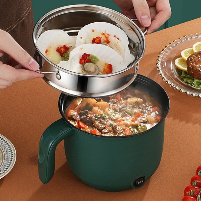 1.5L Capacity Mini Home Cooking Pot Multifunctional Rice Cooker Non Stick Pan Safety Material Potable Stockpot Utility Electrice