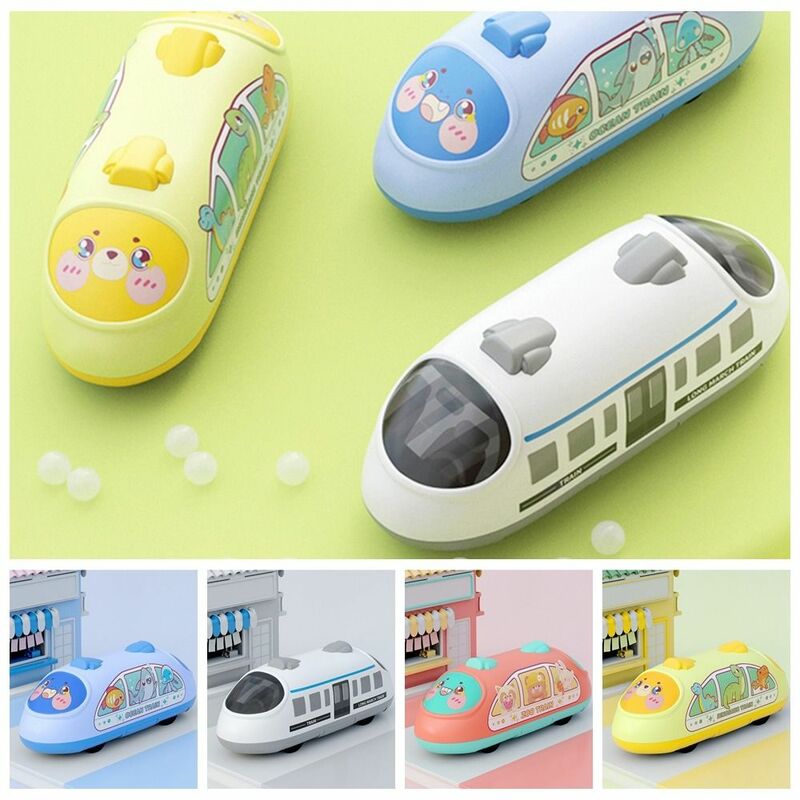 Высокоскоростной поезд с узором в виде животных, игрушка с двойным тяговым рисунком, милая игрушка с познавательным цветом, пластиковая инерционная игрушка, игрушечная машинка с тяговым эффектом, игрушки для родителей и детей