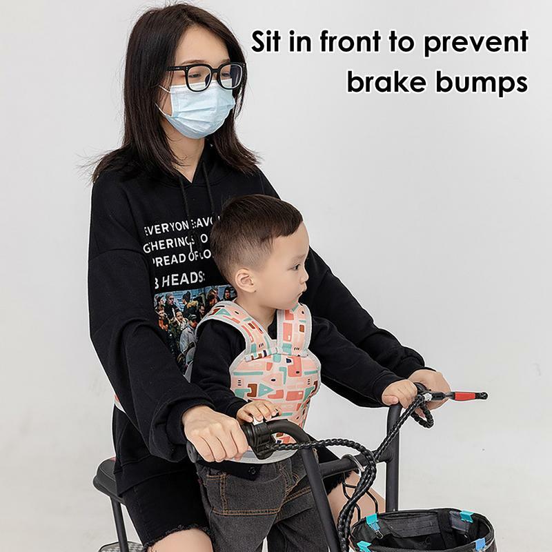 Sabuk selempang keamanan sepeda motor, Harness kursi belakang sepeda motor portabel dengan Strip reflektif lebar 3D bernapas