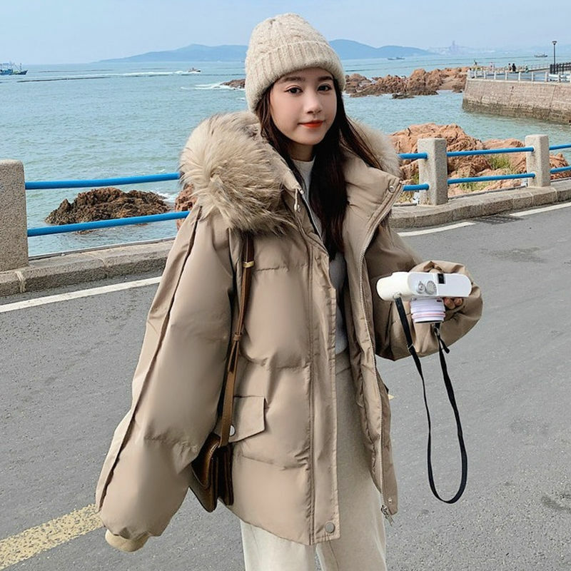 Зимнее пальто для женщин 2024 новая короткая корейская модная хлопковая одежда утепленная Студенческая стеганая куртка теплая O112
