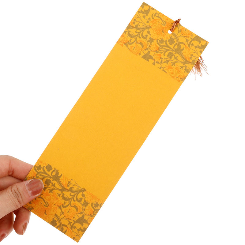 Batik Tassel Bookmark Decor Unpainted DIY Paper Bookmarks with Chinese Style Graffiti Page Markers Blank