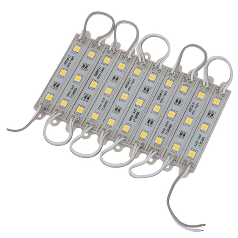 شريط إضاءة LED مقاوم للماء ، ضوء أبيض دافئ ، وحدة SMD 3 LED ، DC 12 ، 4 V ، 10 ، من من من من من من من نوع LED