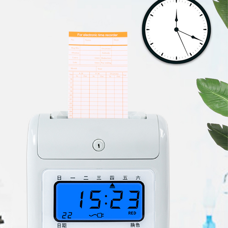 1 set rekaman waktu kehadiran kartu Clocking bulanan untuk kantor