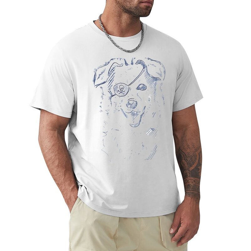 Camiseta de Pirate Dachshund de pelo largo para hombre, blusa de pesas gruesas, top de verano, camisetas de gran tamaño de secado rápido