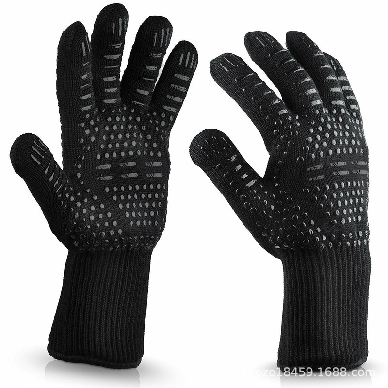 Sarung tangan Oven memanggang, 1 tangan, sarung tangan silikon BBQ, sarung tangan isolasi 500/800 derajat, sarung tangan Anti panas suhu tinggi
