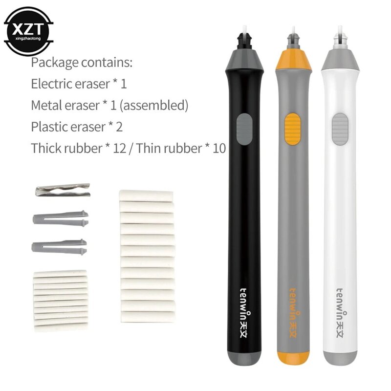 Elétrica Esboço Lápis Eraser, Art Eraser com Recarga, Papelaria Escolar, Material de Escritório, Escrita Correção