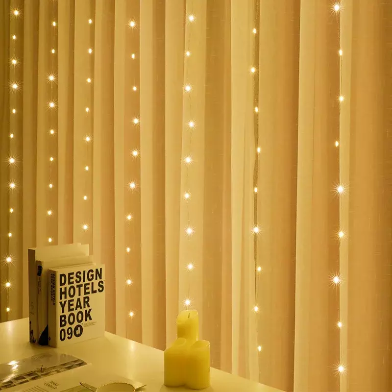 Luzes LED com controle remoto para decoração de Natal, usb, guirlanda de casamento, cortina, lâmpada de férias, bulbo do quarto, fada ao ar livre, 3m
