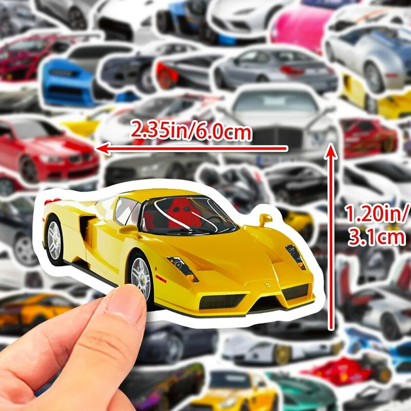50Pcs Supercar Modified Car Graffiti Stickers Suitcases Laptops Phone Guitar Water Cup Kids Toys Decorative Stickers