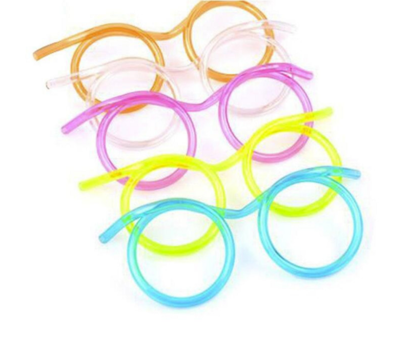 1PCS Tool Gags & Practical Jokes Fun Soft Plastic Straw Funny Glasses Drinking Toys Party Joke Kids Baby Birthday Party Toys