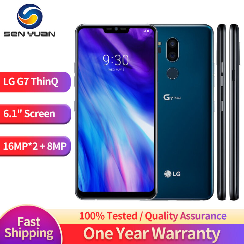 Mở Khóa LG G7 ThinQ G710N G710VM G710EAW 4G LTE Di Động Điện Thoại 6.1 "Snapdragon 845 Android Octa Core Dual 16MP Máy Ảnh Điện Thoại Di Động