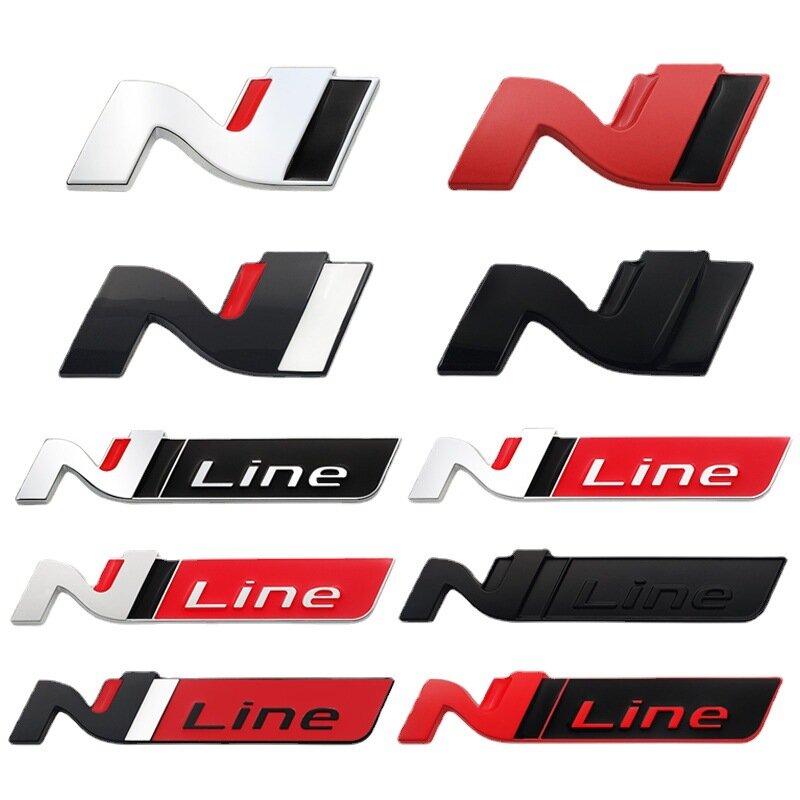 Nline N Line Logo Auto Grill Embleem Kofferbak Badge Voor Hyundai Sonata I30 I20 Tucson Elantra Kona N Line Decal sticker Accessoires