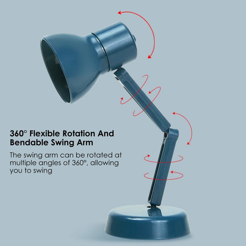 Светодиодная настольная лампа, регулируемый светильник для чтения с зажимом, с функцией зажима, с питанием от батарейки, Миниатюрный Настольный светильник для чтения