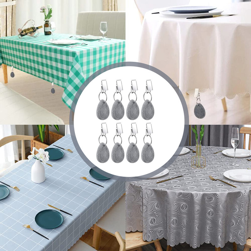 Pack of 8 Tablecloth Weights Heavy Tablecloth Pendants Heavy Tablecloth Weight Set Grey Marble Table Cloth Weight Outdoor