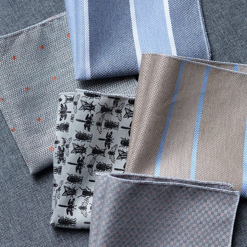 Mouchoir de poche vintage en polyester pour homme, mouchoirs en tissu trempé, 23x23cm