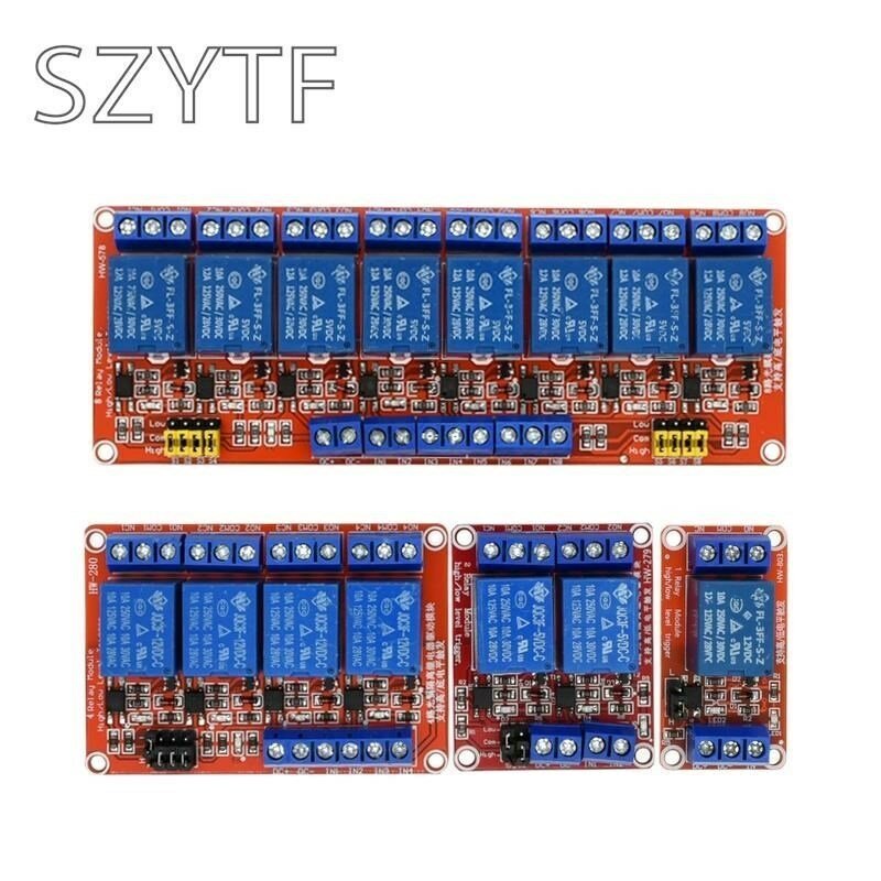 1 2 4 8 Channel 5V 12V 24V Relay Module Board Shield with Optocoupler Support High Low Level Trigger for Arduino