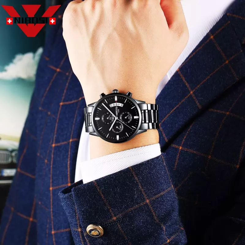 Nibosi männer uhr top marke mode uhren relogio masculino militär quarz armbanduhren heißer verkauf uhr männlicher sport reloj hombre