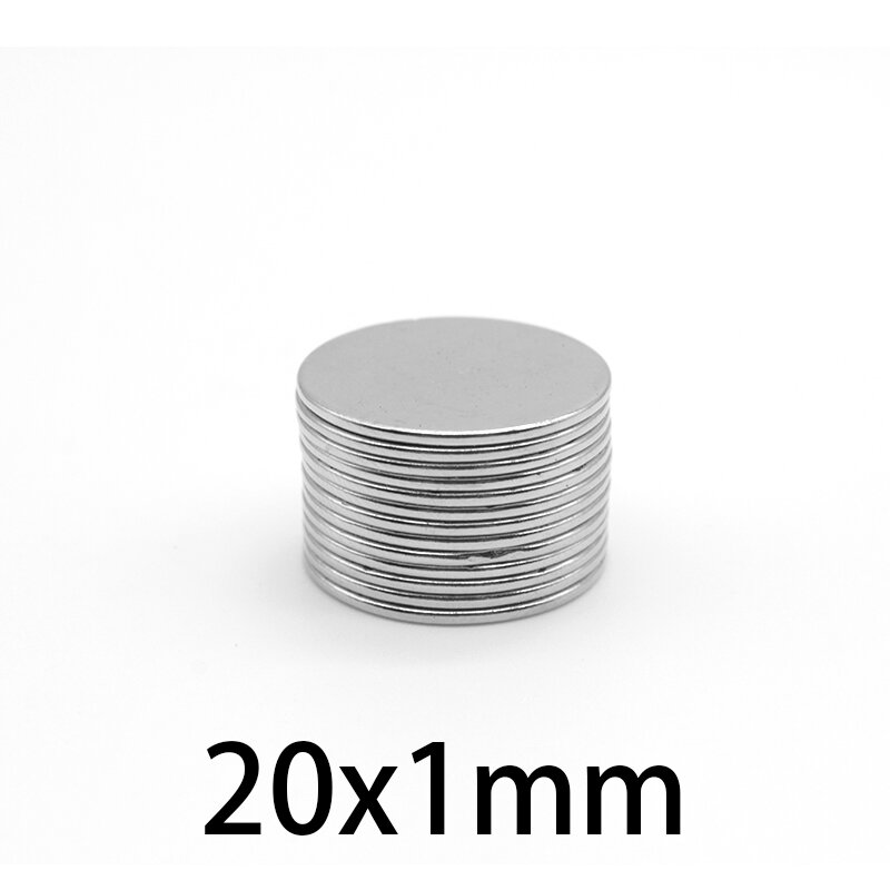 Disque magnétique en néodyme en continu, aimants iniques de bain, recherche ronde, 20x1mm, 5 pièces, 10 pièces, 20 pièces, 50 pièces, 100 pièces, 200 pièces, 20x1mm
