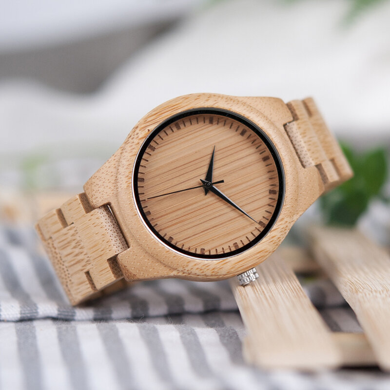 BOBO BIRD Bamboo Watch Men Women Quartz Wristwatches Casual Couple Wood Watches Clock Timepieces Anniversary Gift For Him Custom