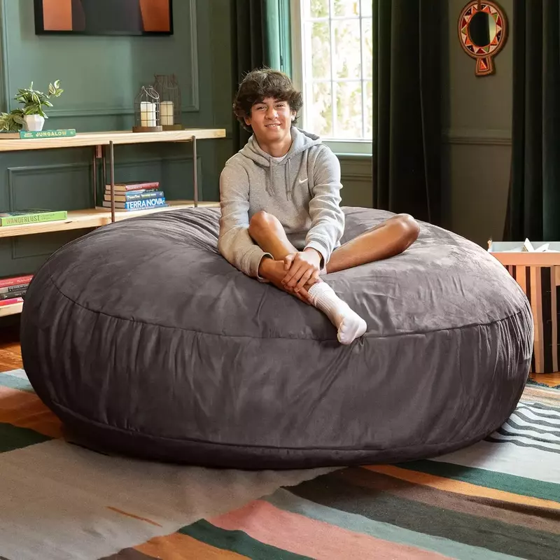 Jaxx 6 Foot Cocoon - Large Bean Bag Chair for Adults, Charcoal