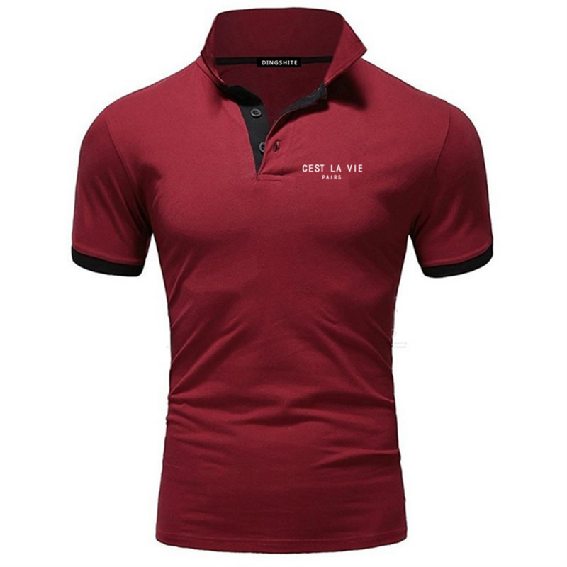 2023 Fashion Personality New Men's Letter Print Short -sleeved POLO Shirt