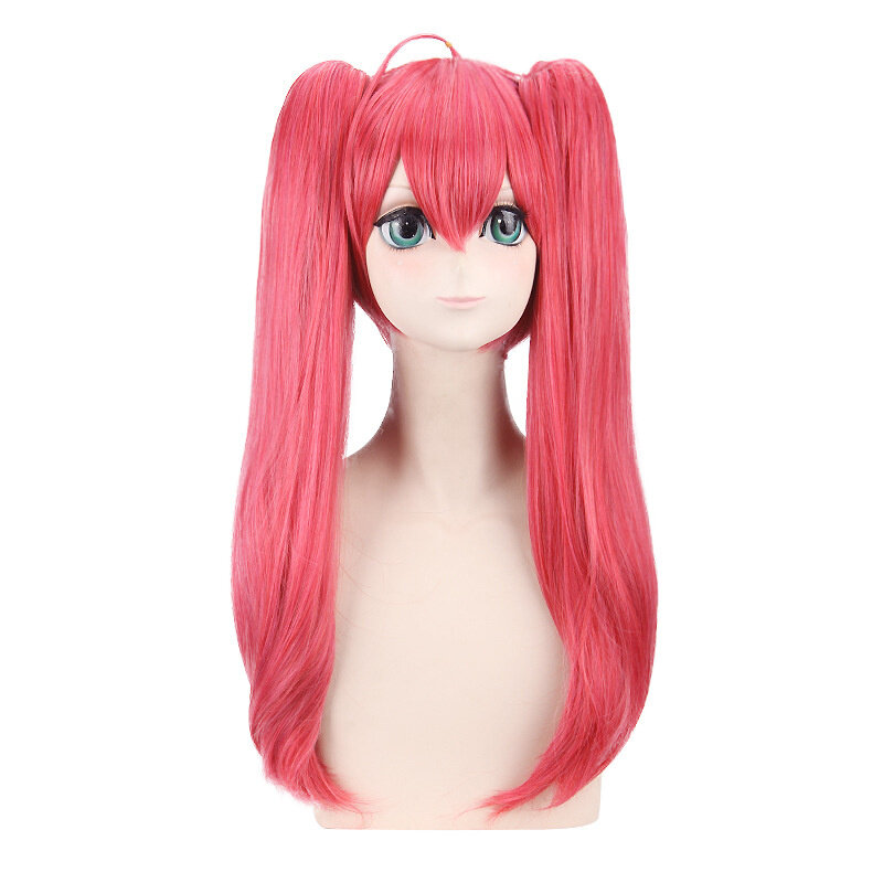 Pink Pigtail Wig Cosplay Wig Anime Sythetic Party Heat Resistant Fiber Birthday Gift Girls Hair