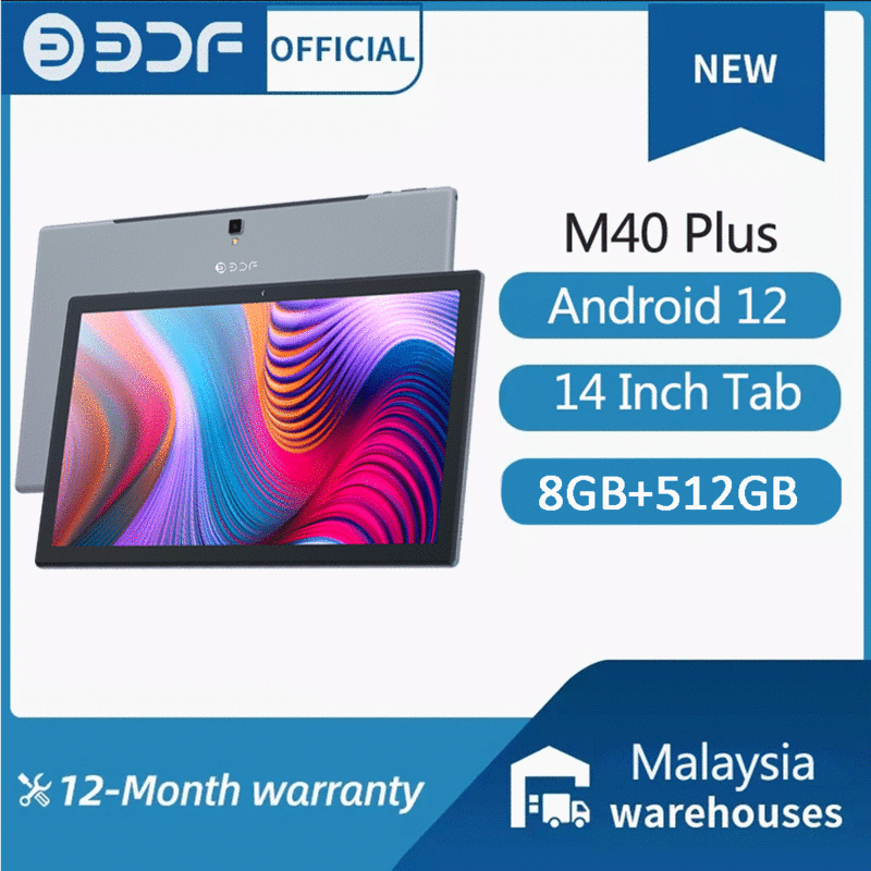 Global Version Original M40 Plus Tablet Android 12 8GB 512GB 14 Inch 10000mAh 5G Dual SIM Phone Call GPS Bluetooth WiFi Tablet